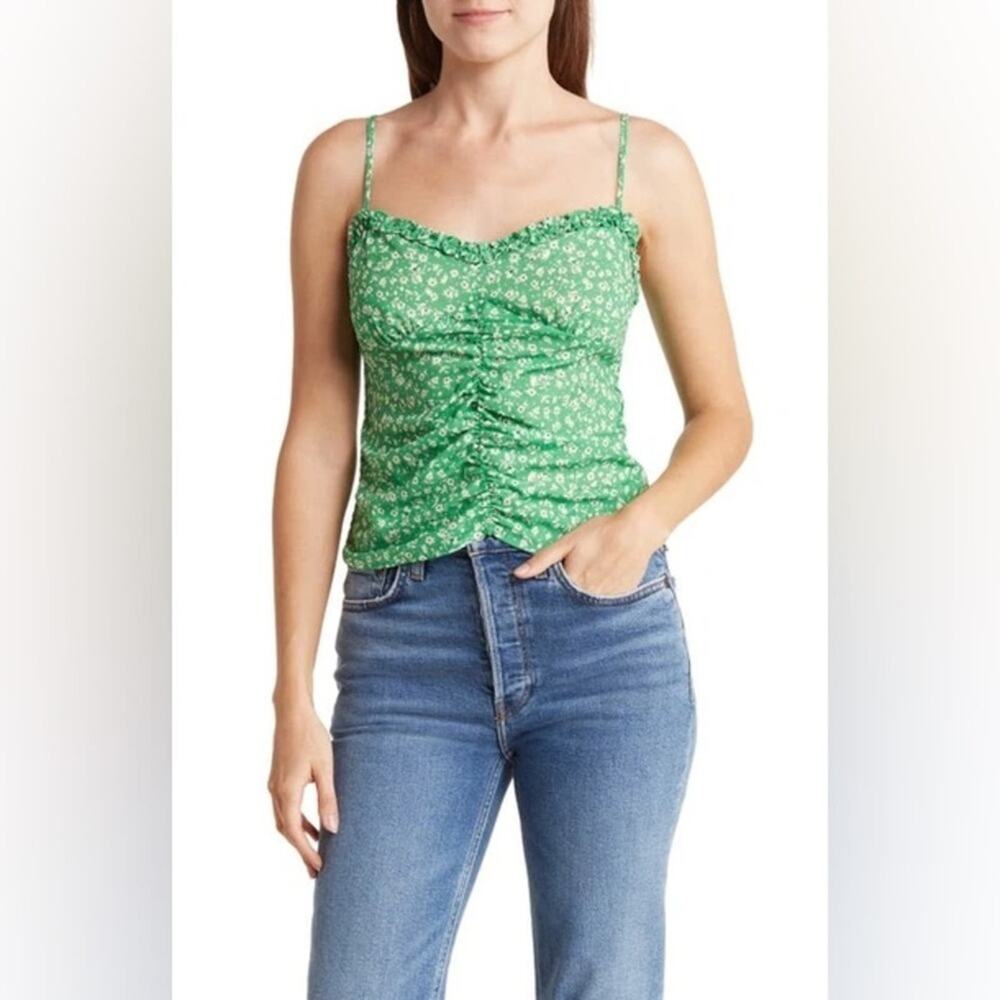 Women’s plus size cami 2X LUSH Floral Print Ruched boho cottage romantic fairy